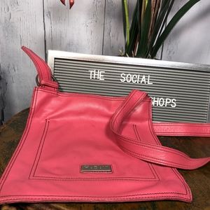 Hadaki Brigth Pink Leather Crossbody Purse